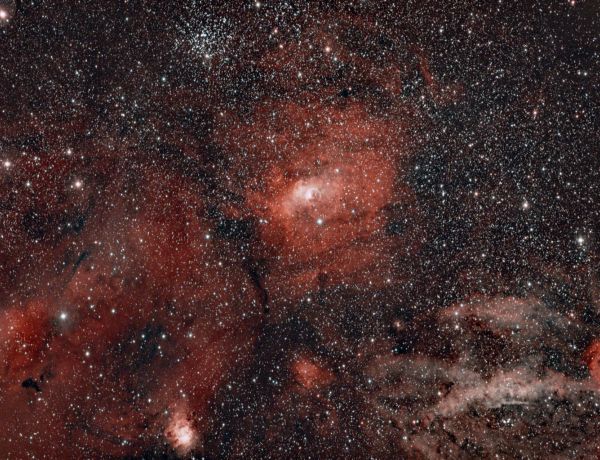 Bubble-Nebel (NGC 7635) mit Messier 52